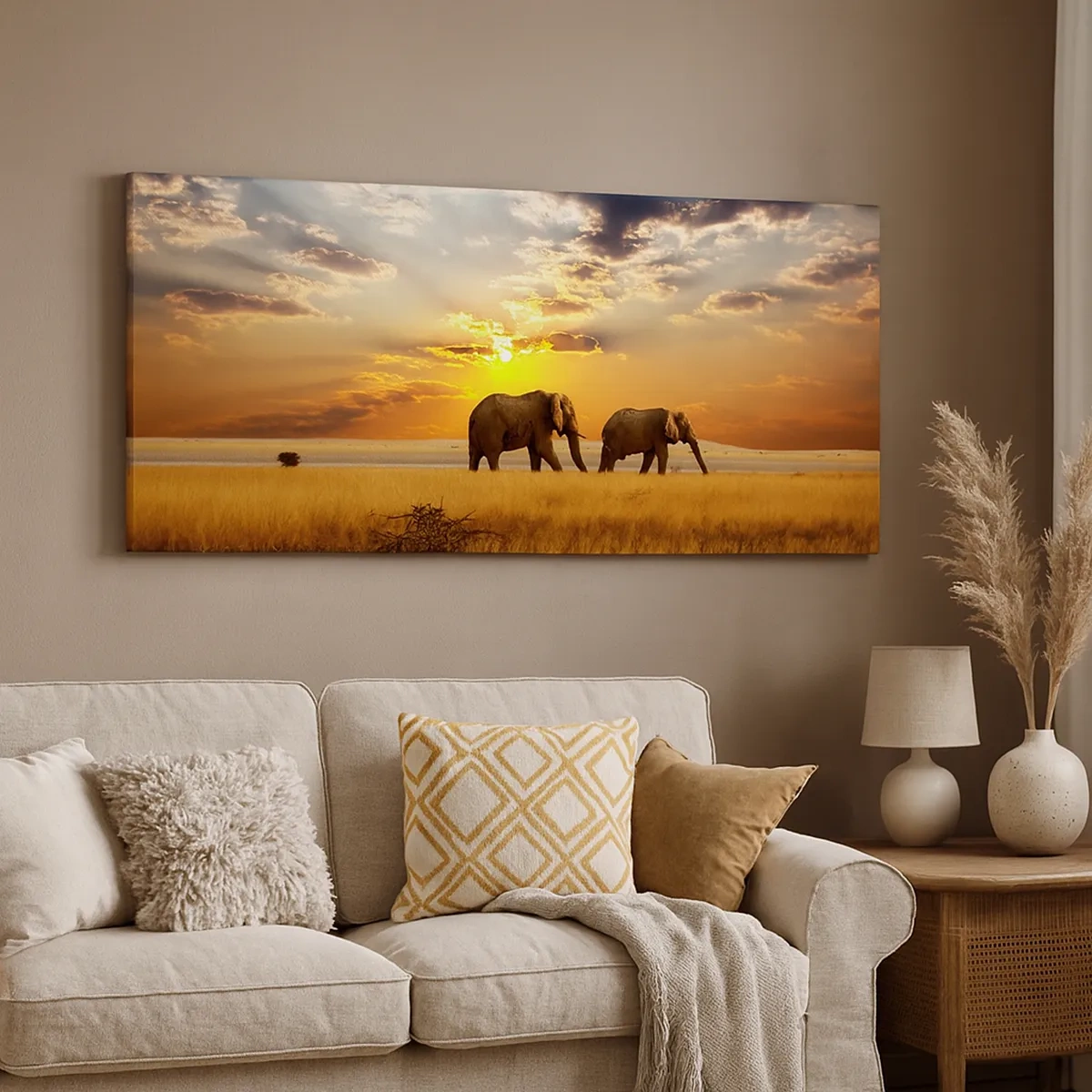 Schilderen op canvas - Familie wandeling - 30x30 cm