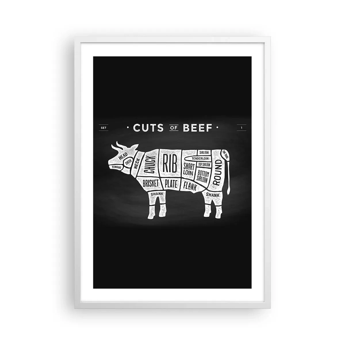 Poster in een witte lijst - Slagers ABC - 50x70 cm