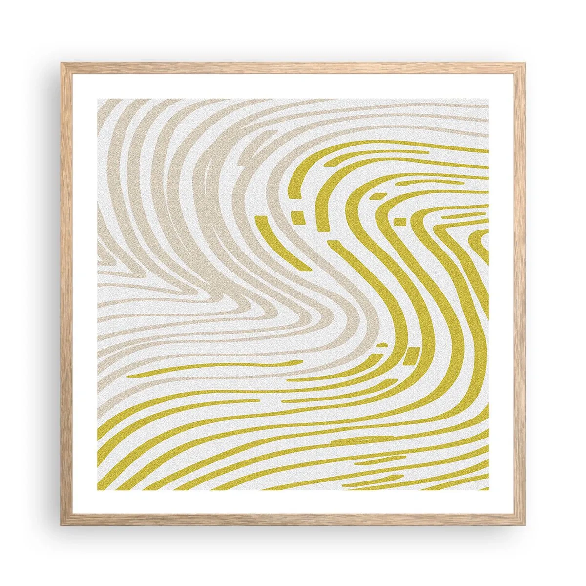 Een poster in een licht eiken lijst - Een compositie met een zachte buiging - 60x60 cm