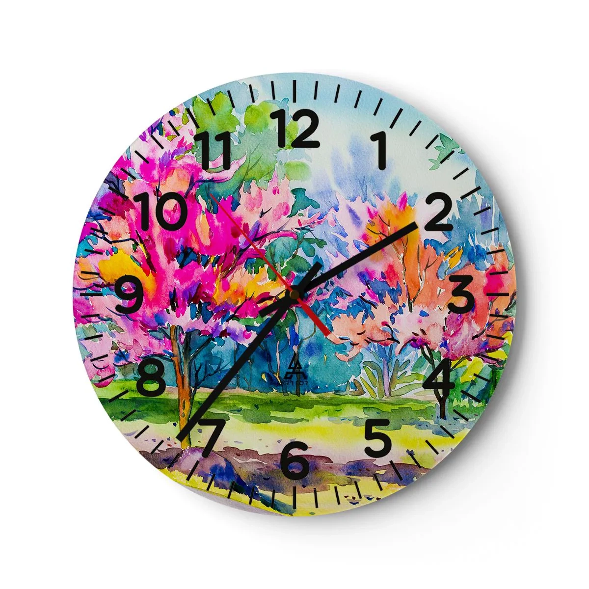 Wandklok - Klok - Regenboogtuin in het lentelicht - 40x40 cm