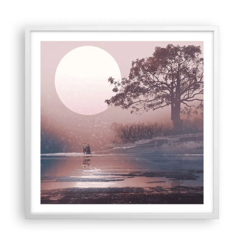 Poster in een witte lijst - nacht wonderen - 60x60 cm