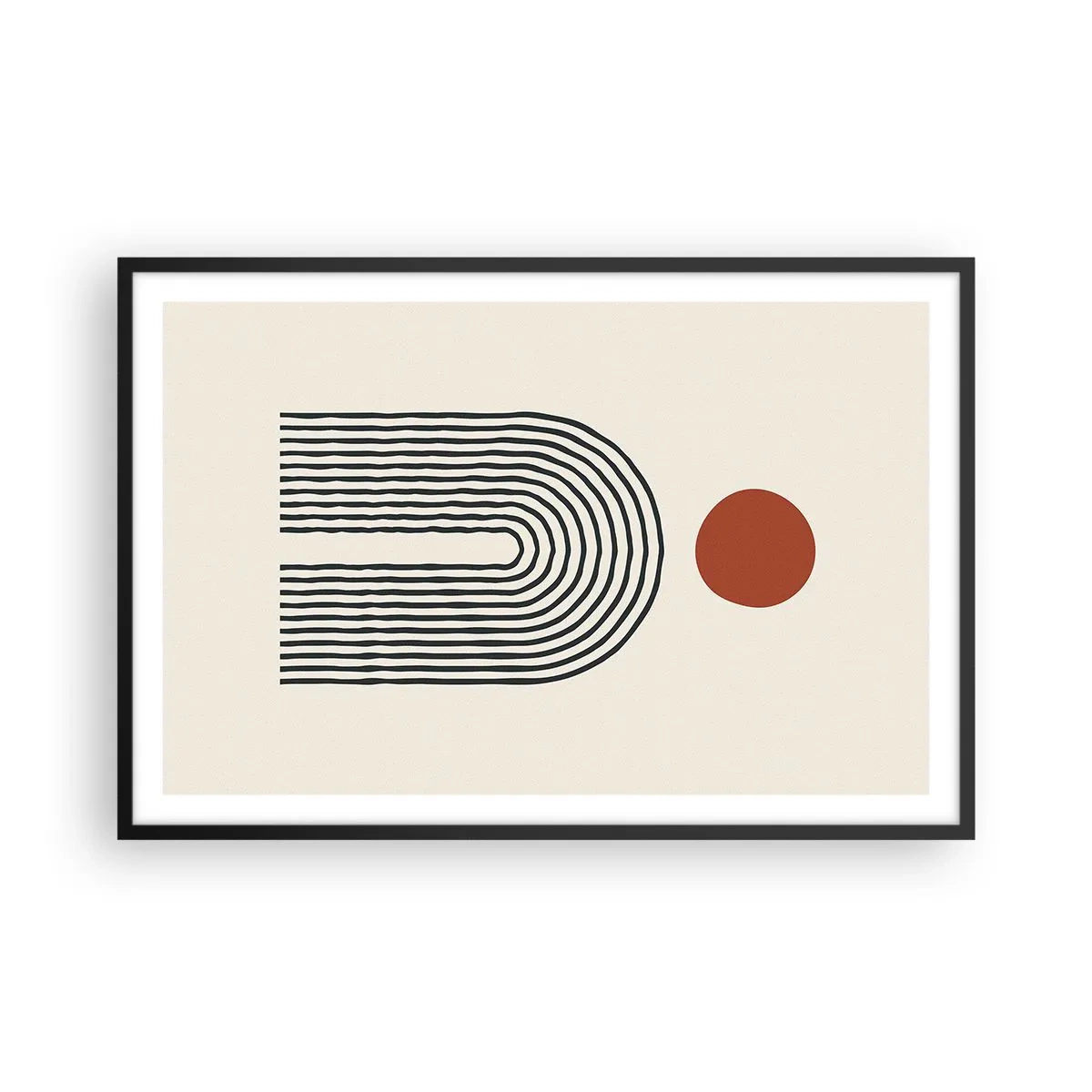 Poster in een zwarte lijst - Magnetisme van vormen en kleuren - 91x61 cm