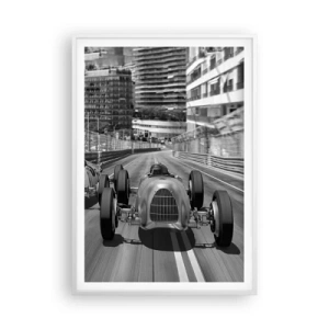 Poster in een witte lijst - Lang geleden in Monte Carlo - 70x100 cm