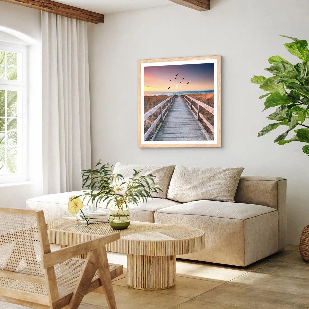 Een poster in een licht eiken lijst - De ruimte voor opvliegen - 30x30 cm