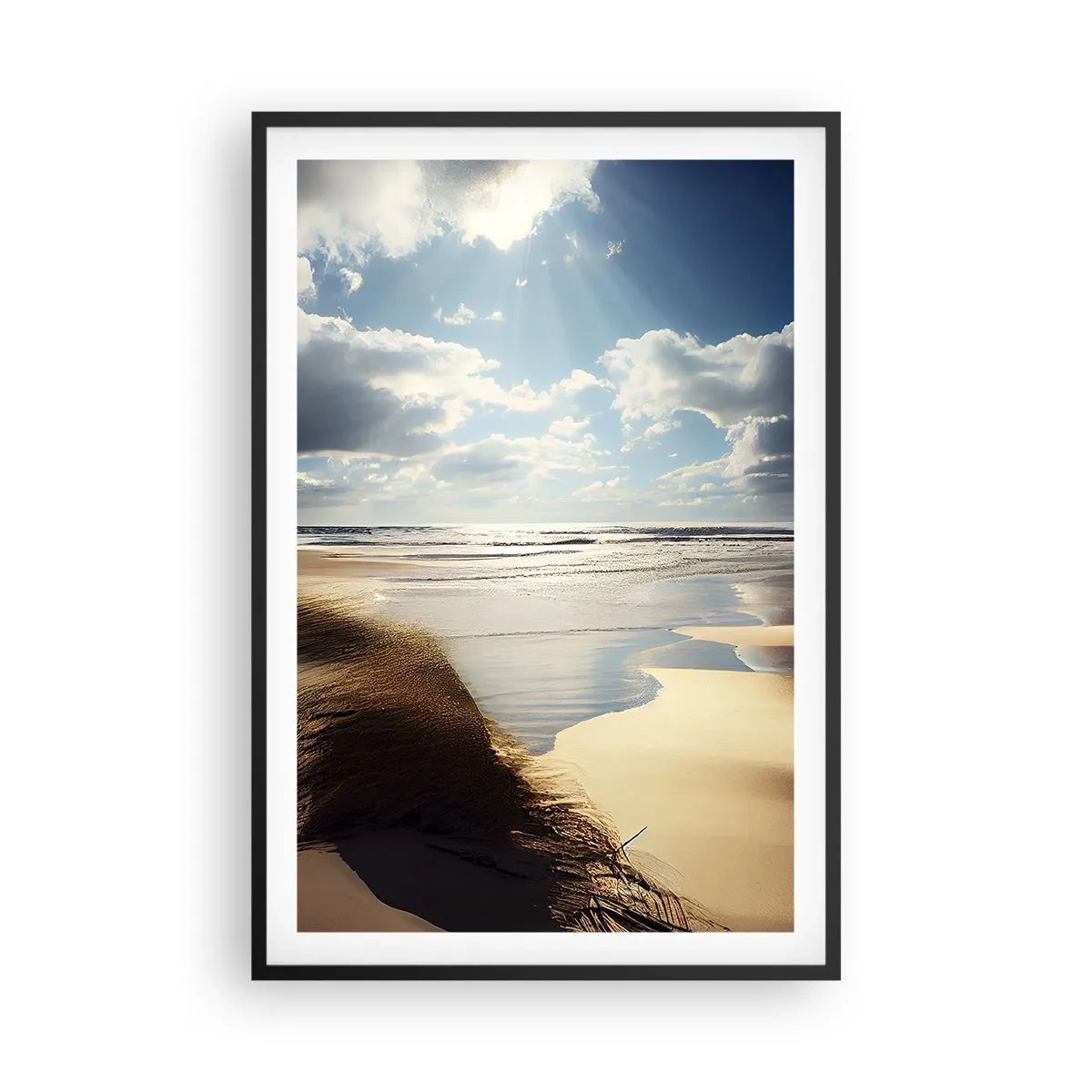 Poster in een zwarte lijst - Strand, wild strand - 61x91 cm