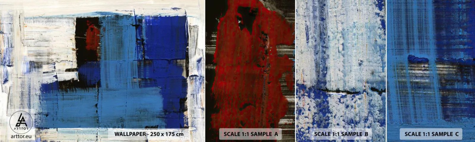 Fotobehang Staaltje Standard Eco - Het geheim van blauw - Abstractie, Deel, Moderniteit - 100x30 cm