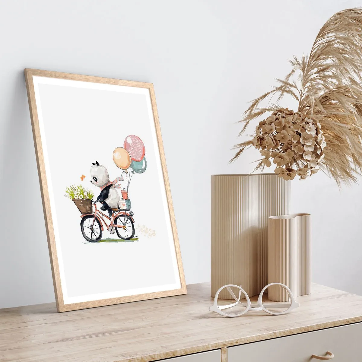 Een poster in een licht eiken lijst - Vrolijke dag - 70x100 cm