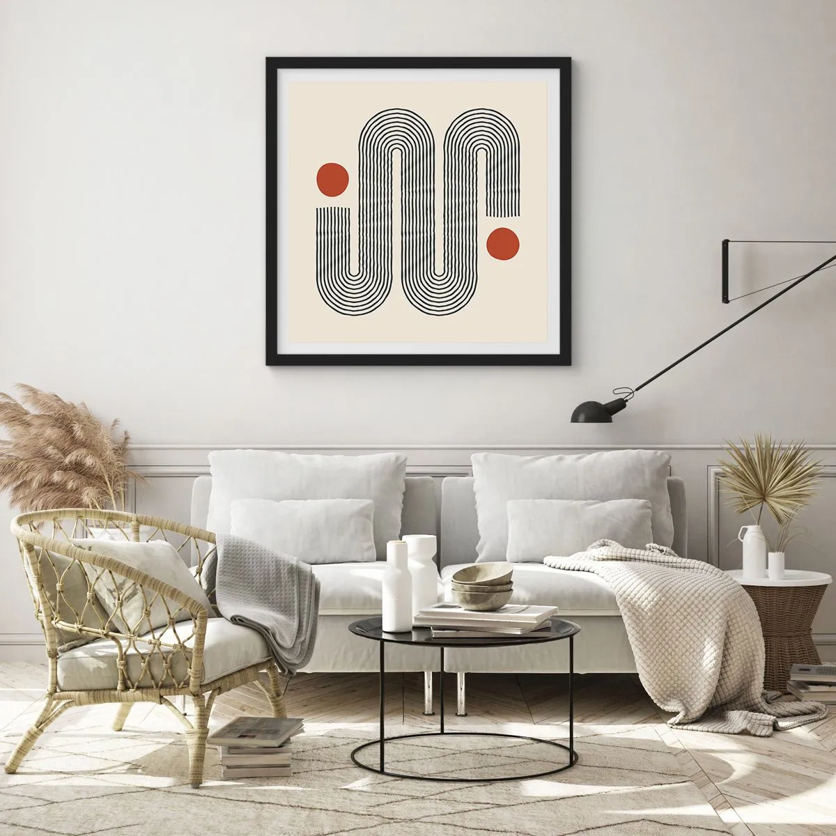 Poster in een zwarte lijst - Van het begin tot het eind - 30x30 cm