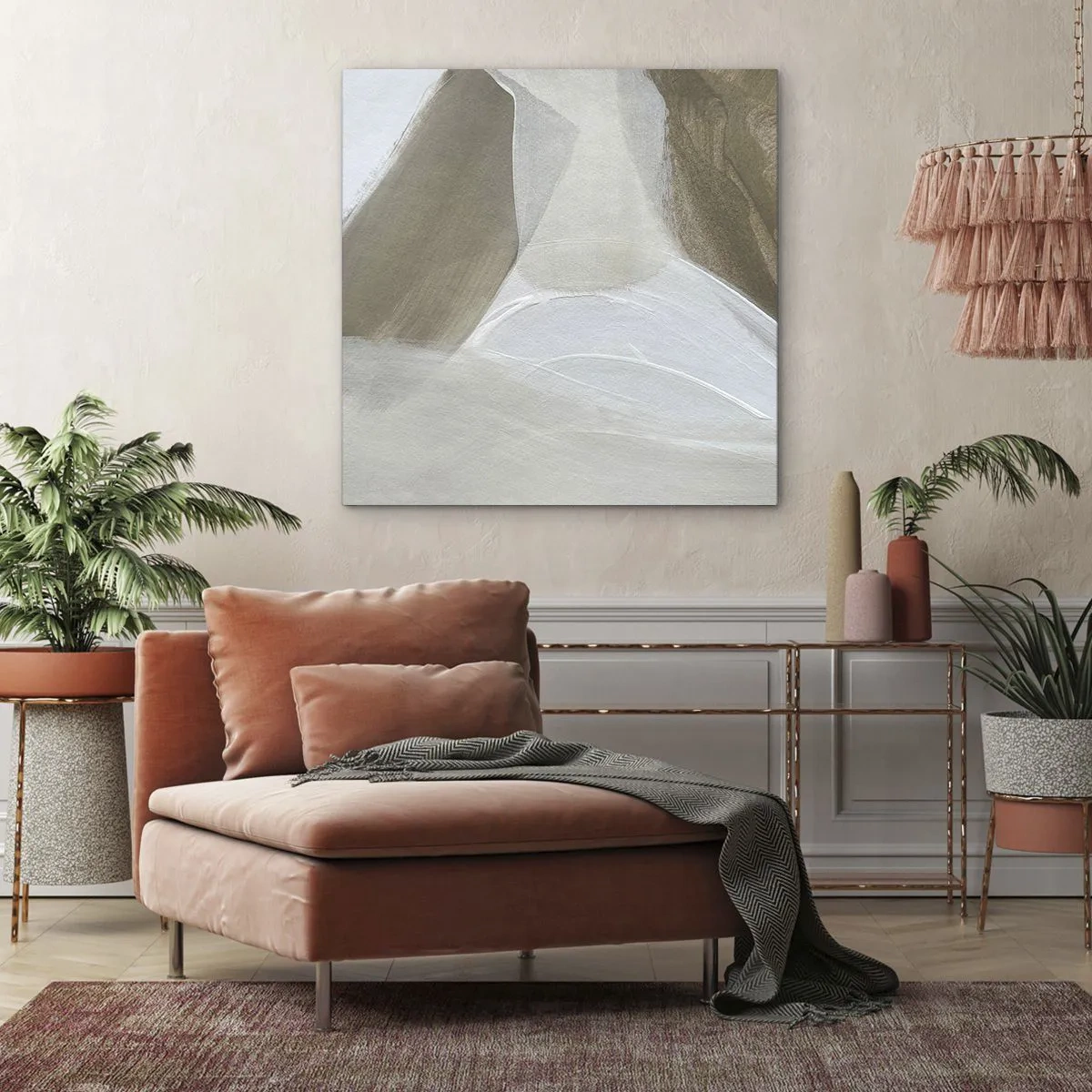 Schilderen op canvas - Een golf van wit - 30x30 cm