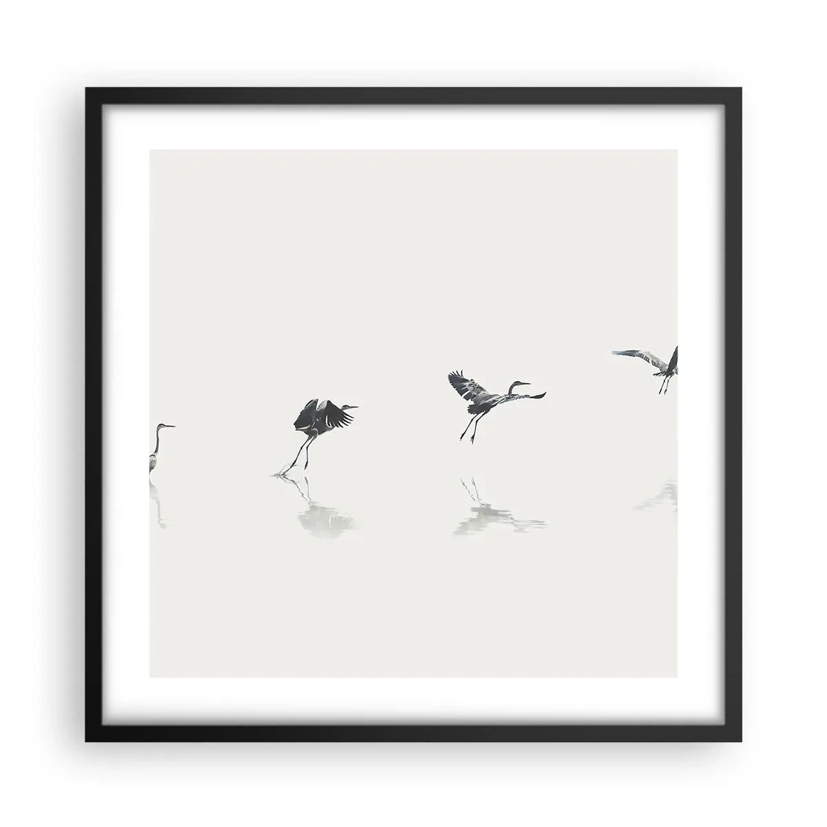 Poster in een zwarte lijst - Vier eenvoudige stappen - 50x50 cm