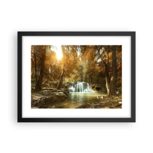 Poster in een zwarte lijst - Park cascade - 40x30 cm