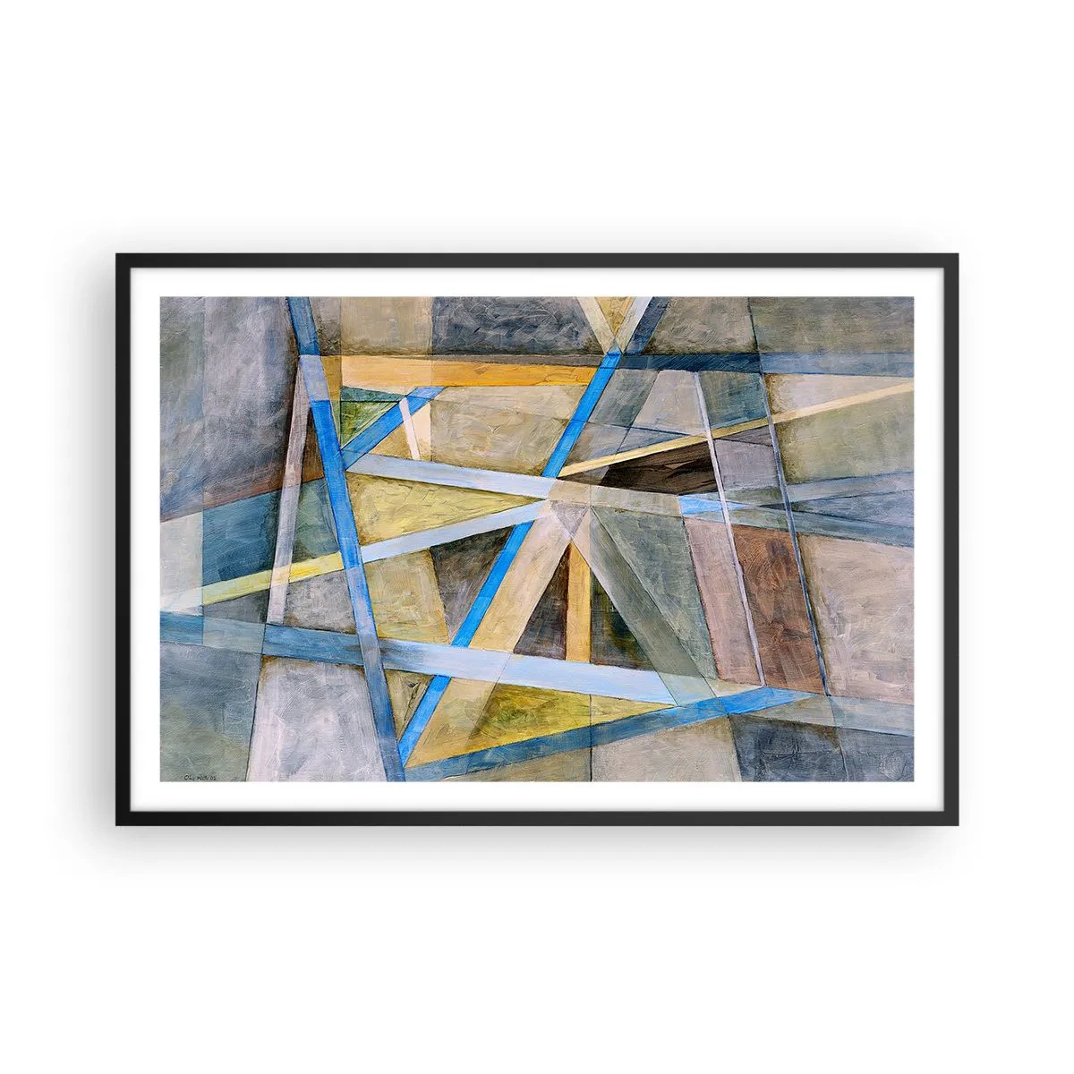 Poster in een zwarte lijst - Recht of diagonaal? - 91x61 cm