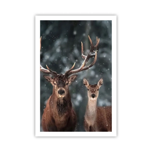 Poster - Heer van het bos met zijn vrouw - 61x91 cm