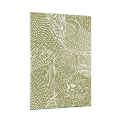 Schilderen op glas - Ingewikkelde abstractie in wit - 50x70 cm