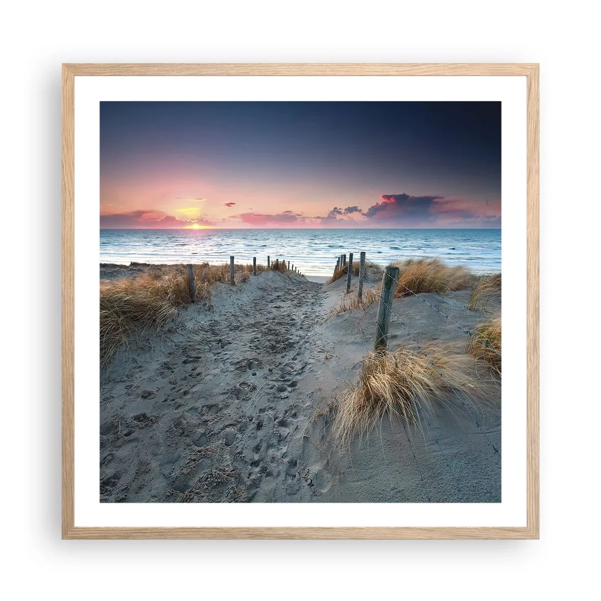 Een poster in een licht eiken lijst - Je liet een regenboog van licht stralend... - 60x60 cm