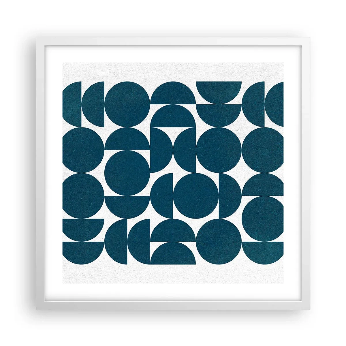 Poster in een witte lijst - Cirkels en halfcirkels - 50x50 cm