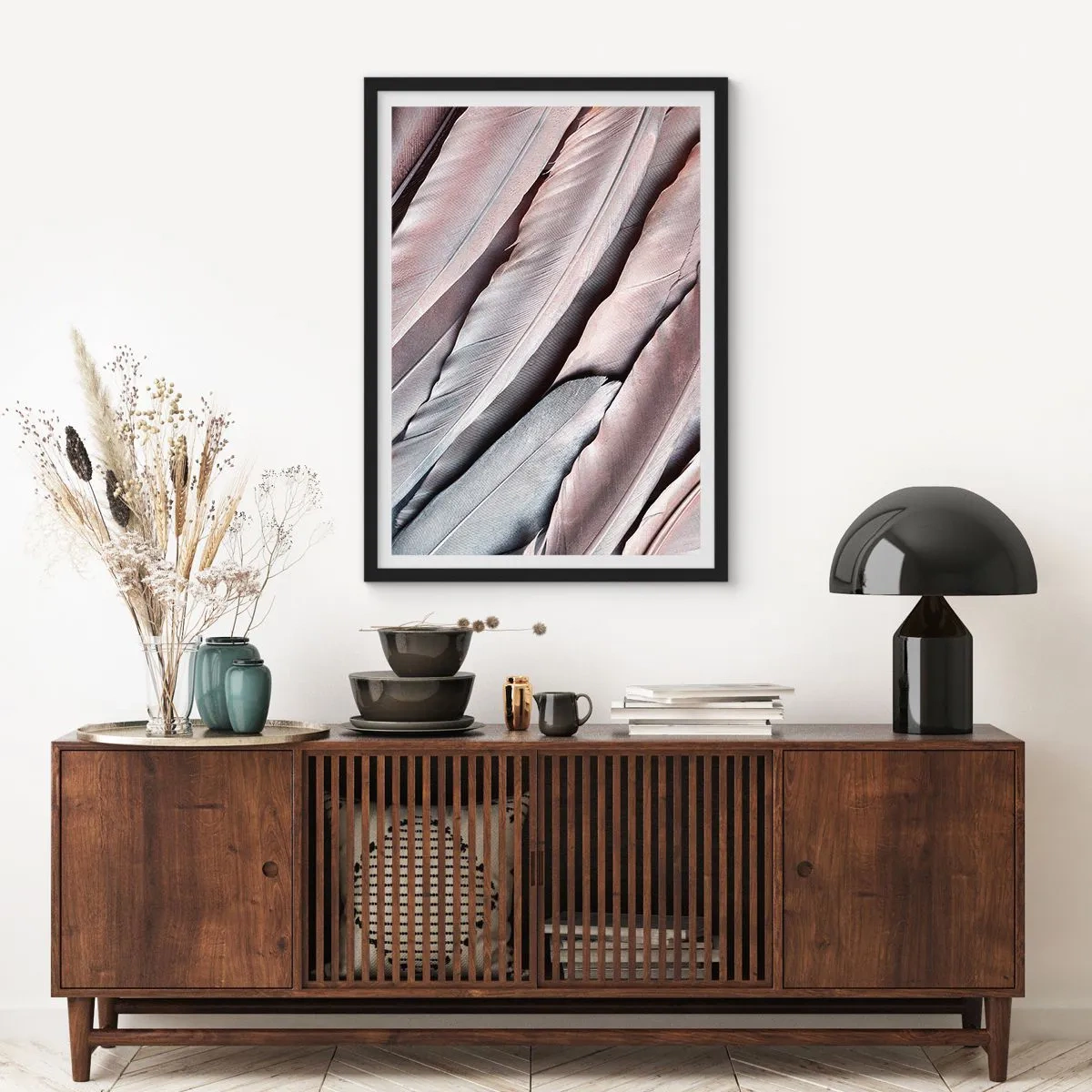 Poster in een zwarte lijst - In roze zilver - 30x40 cm