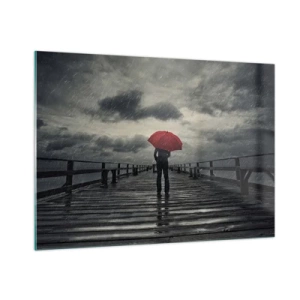 Schilderen op glas - Het maakt niet uit dat het regent - 100x70 cm