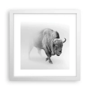 Poster in een witte lijst - Koning van de prairie - 30x30 cm