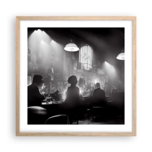Een poster in een licht eiken lijst - In jazz-sfeer - 50x50 cm
