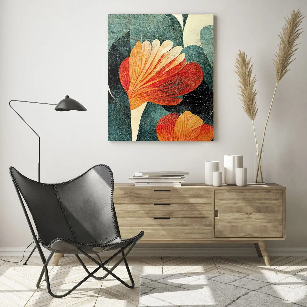 Schilderen op glas - De hitte van de tropen en de koelte van het groen - 50x70 cm