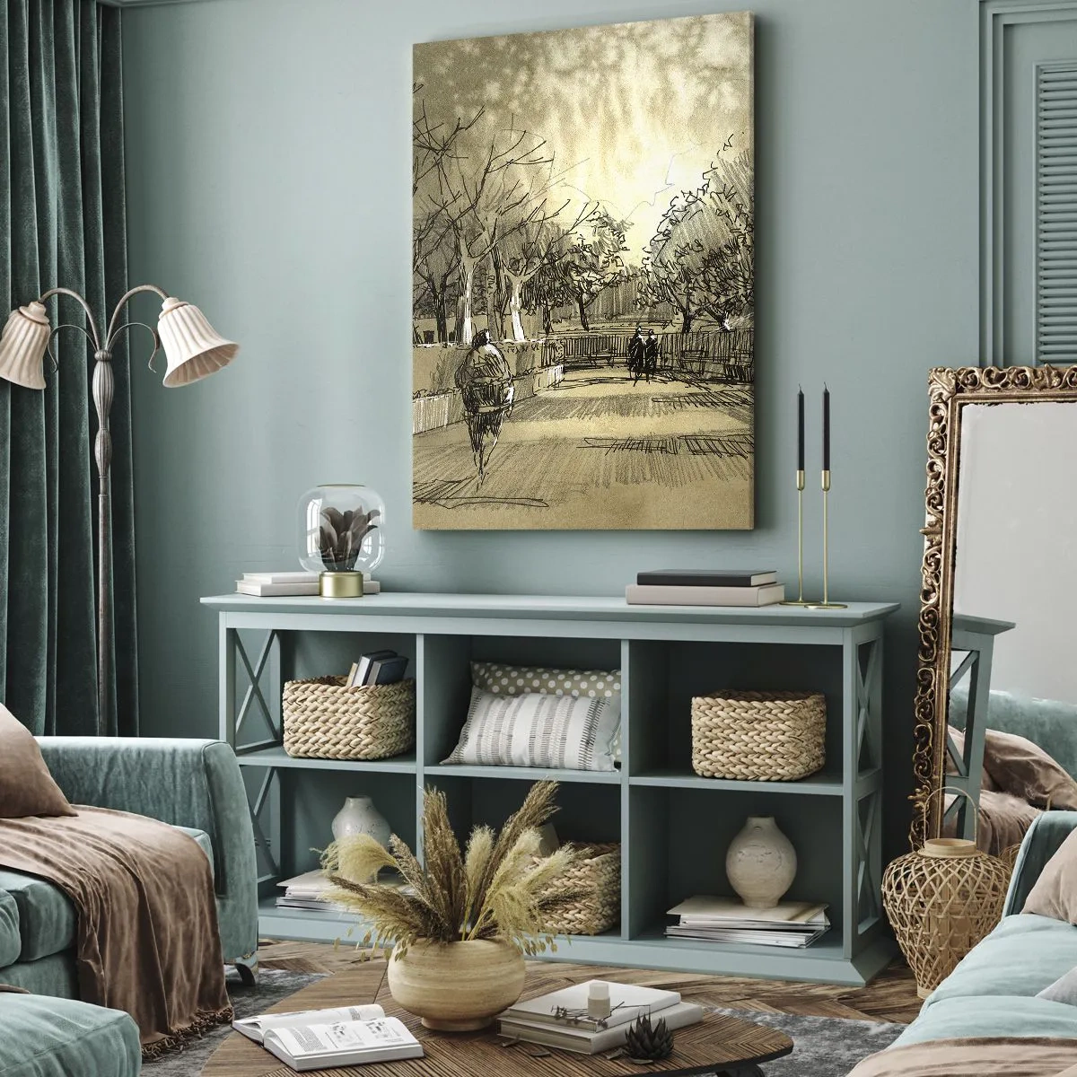 Schilderen op canvas - Een moment gestopt met een veer - 55x100 cm