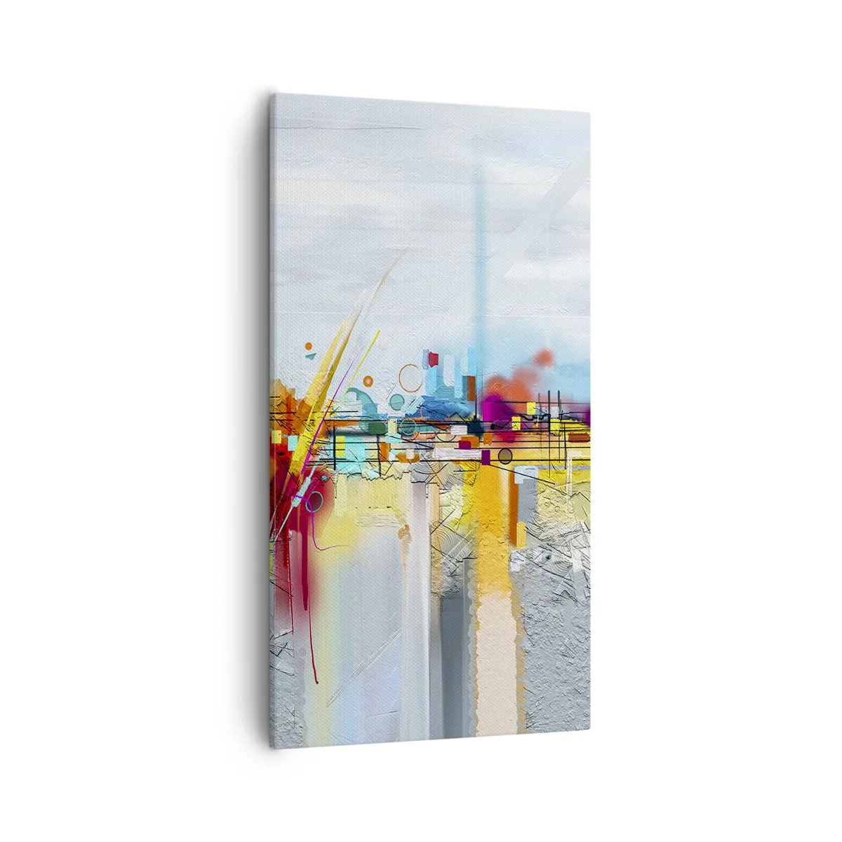 Schilderen op canvas - Brug van vreugde bij de rivier van het leven - 55x100 cm