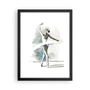 Poster in een zwarte lijst - Betoverd in een zwaan - 30x40 cm