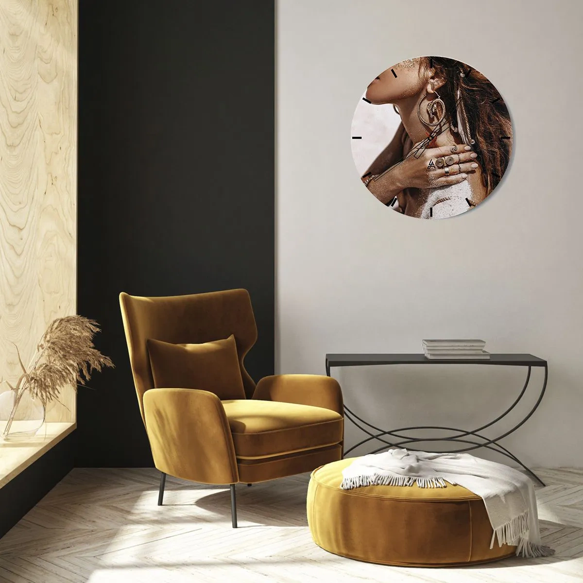 Wandklok - Klok - Koningin van het wilde strand - 40x40 cm