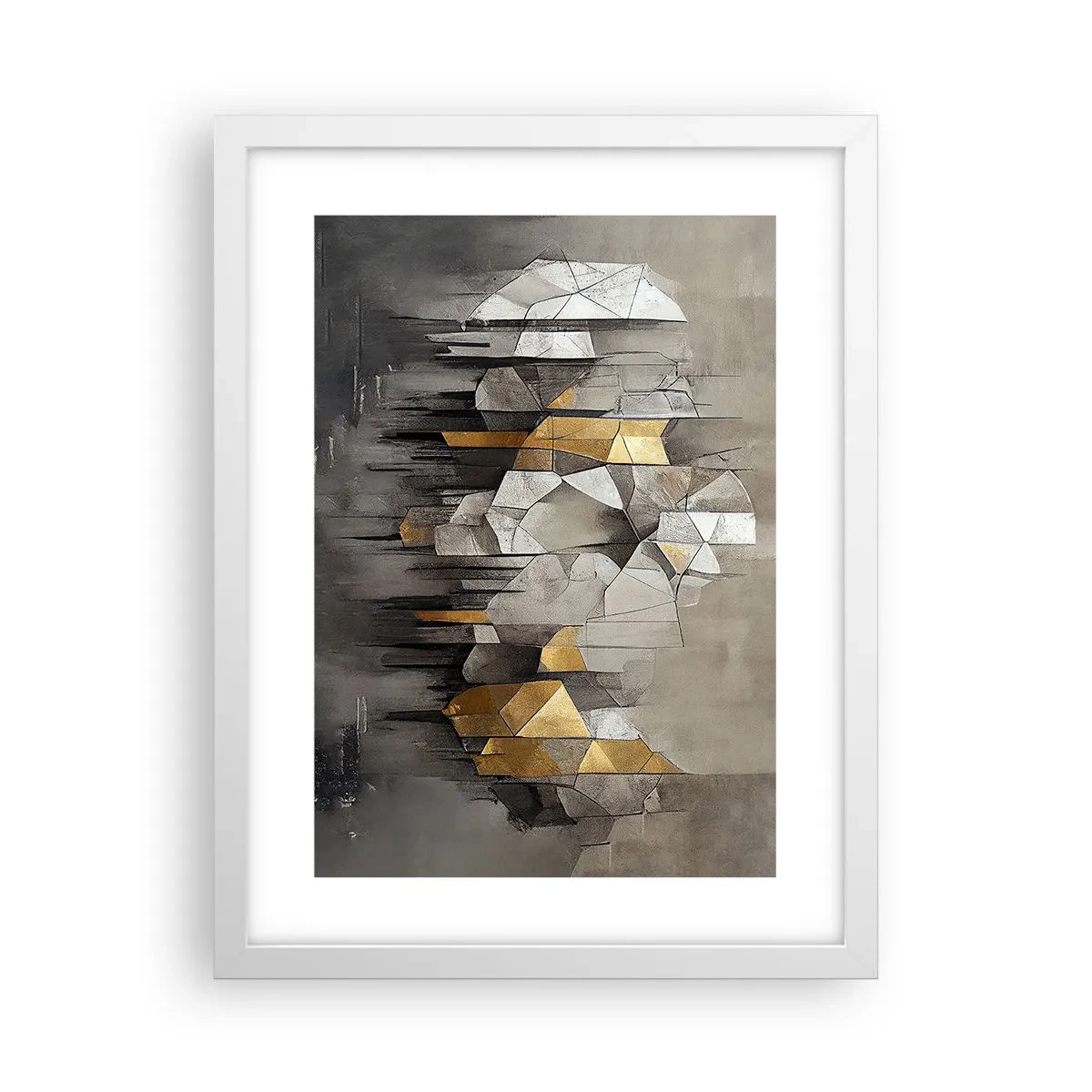 Poster in een witte lijst - Compositie van ijs en licht - 30x40 cm