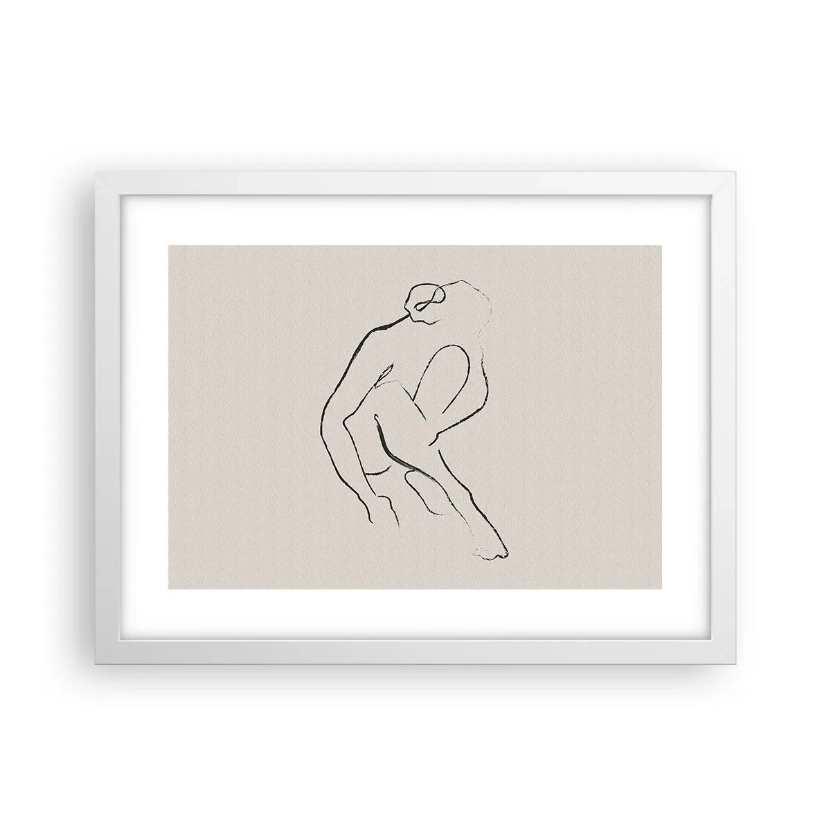 Poster in een witte lijst - Intieme schets - 40x30 cm