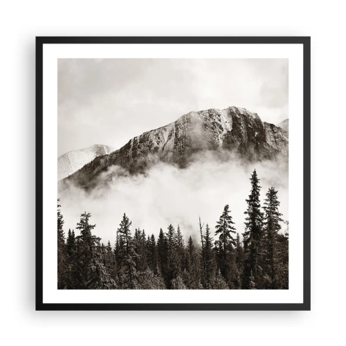 Poster in een zwarte lijst - Granieten liniaal - 60x60 cm