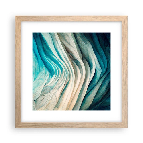 Een poster in een licht eiken lijst - Blauwe onverzadigbaarheid - 30x30 cm