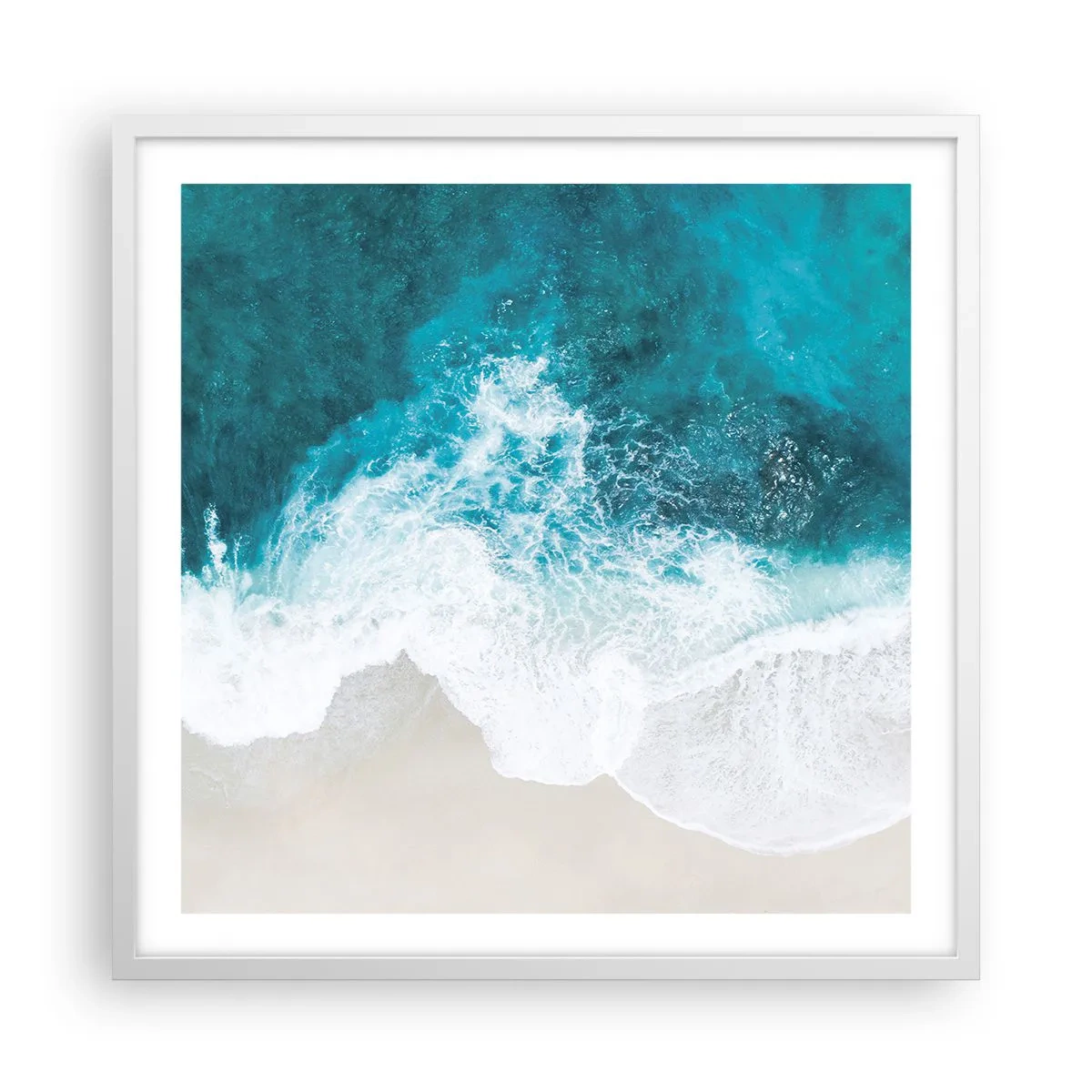 Poster in een witte lijst - Natuurlijke streling - 60x60 cm