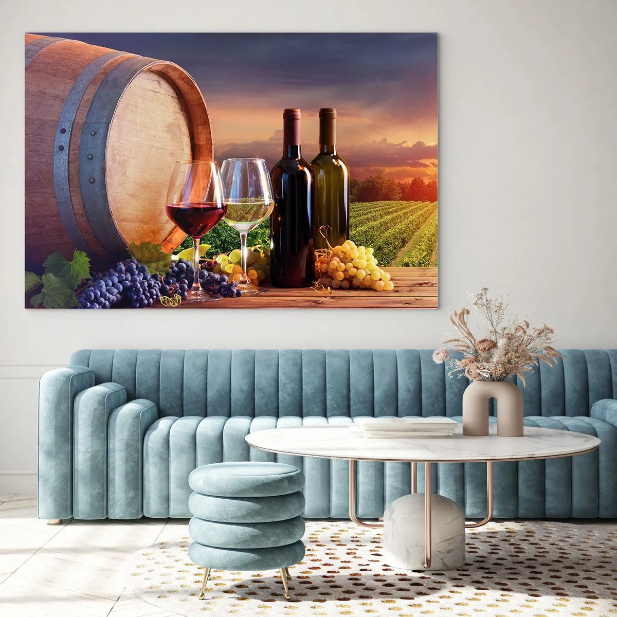 Schilderen op glas - Het leven smaakt hier - 120x80 cm