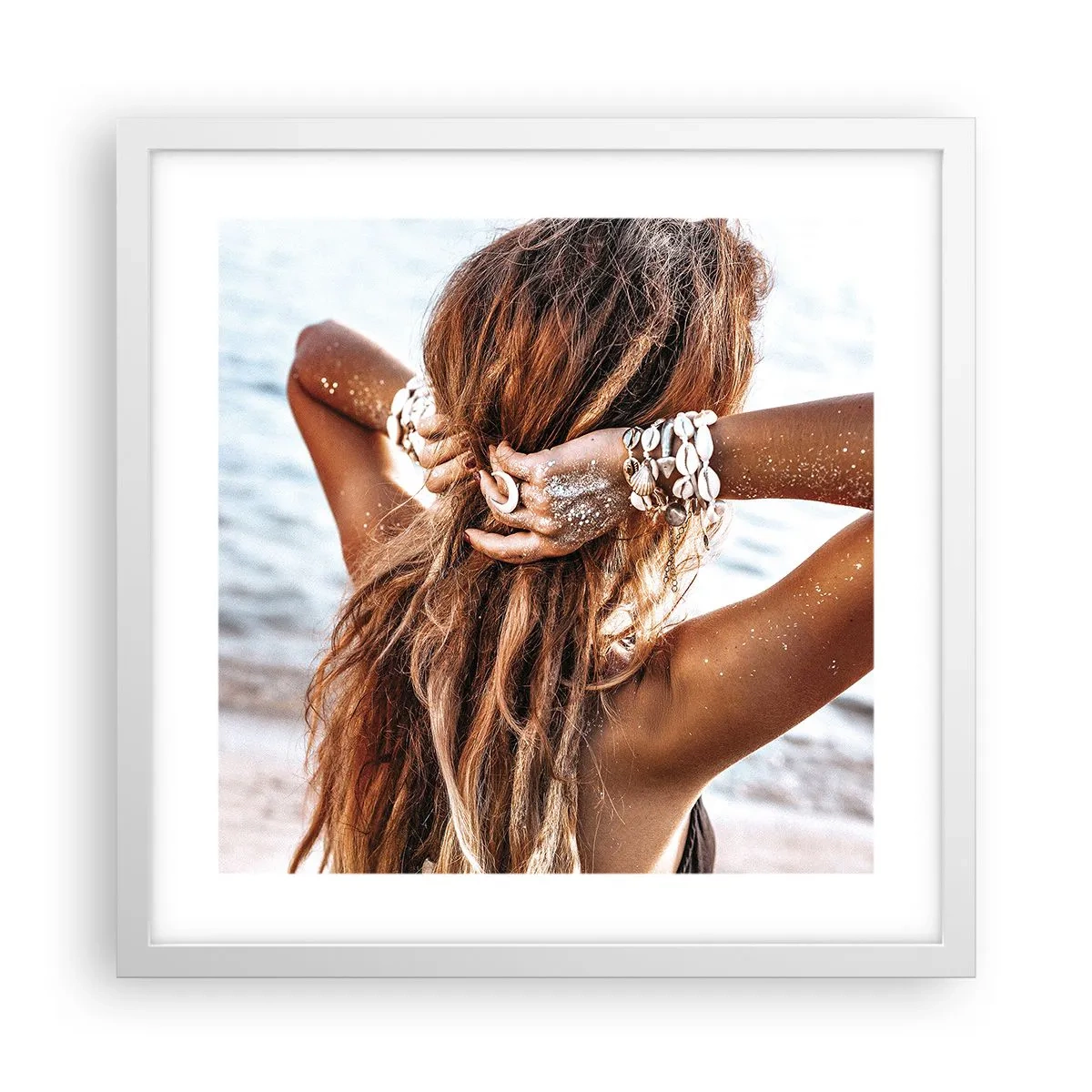 Poster in een witte lijst - Een zusje van water en zon - 40x40 cm