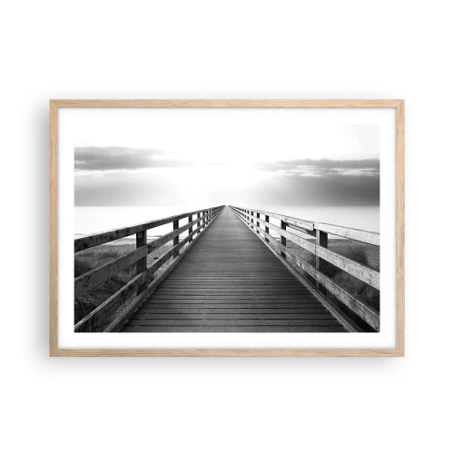 Een poster in een licht eiken lijst - In de verte ... - 70x50 cm