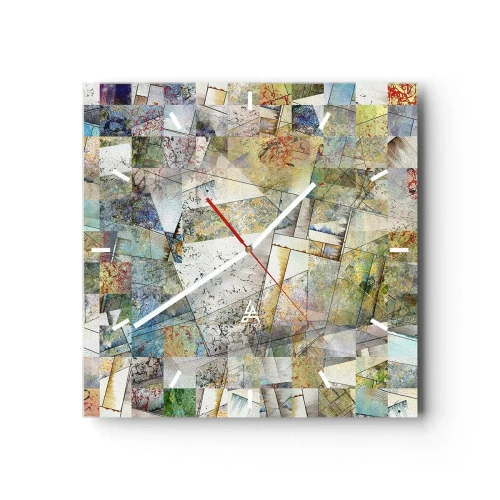 Wandklok - Klok - Geometrische schuifeling - 30x30 cm