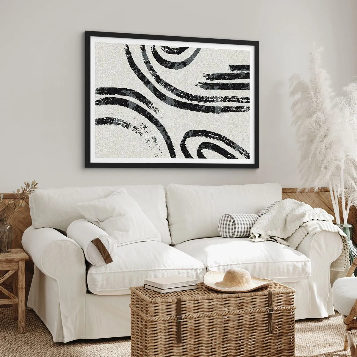 Poster in een zwarte lijst - Half gestopt - 70x50 cm
