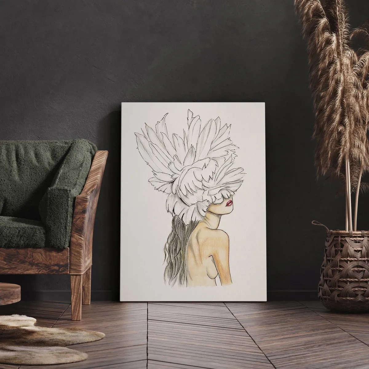 Schilderen op canvas - gekroonde schoonheid - 50x70 cm