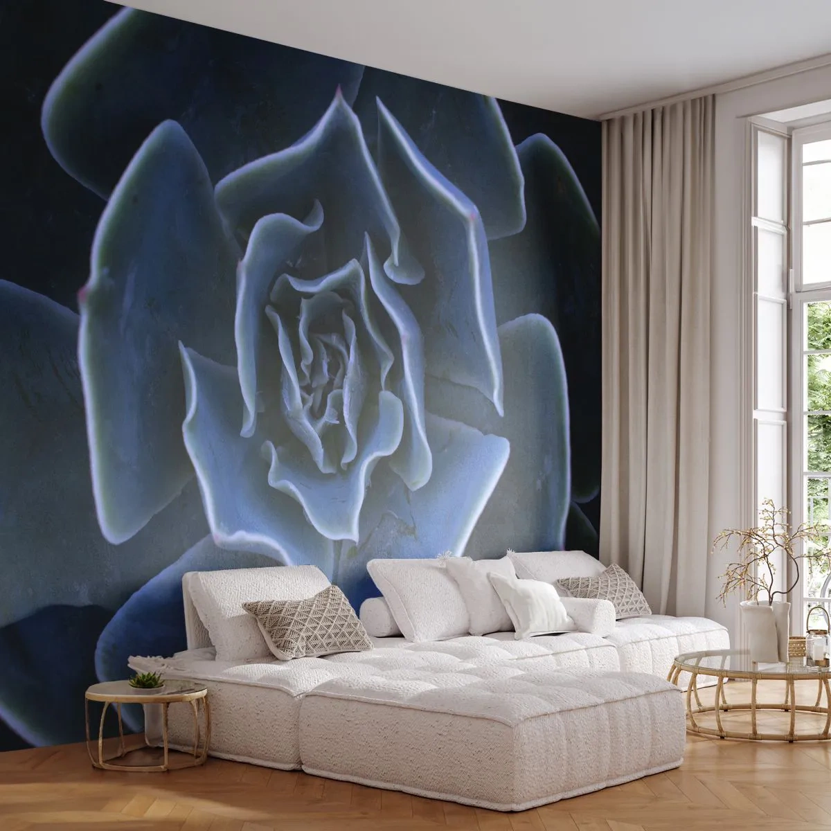 Fotobehang Premium Canvas - Woestijn bloem - Agave bloem, Bloem, Natuur - 250x175 cm