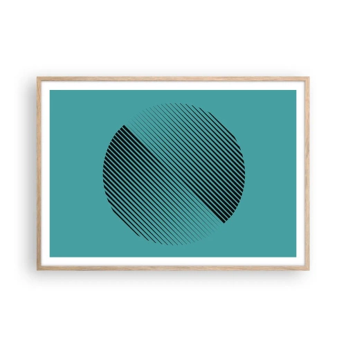 Een poster in een licht eiken lijst - Cirkel – een geometrische variatie - 100x70 cm