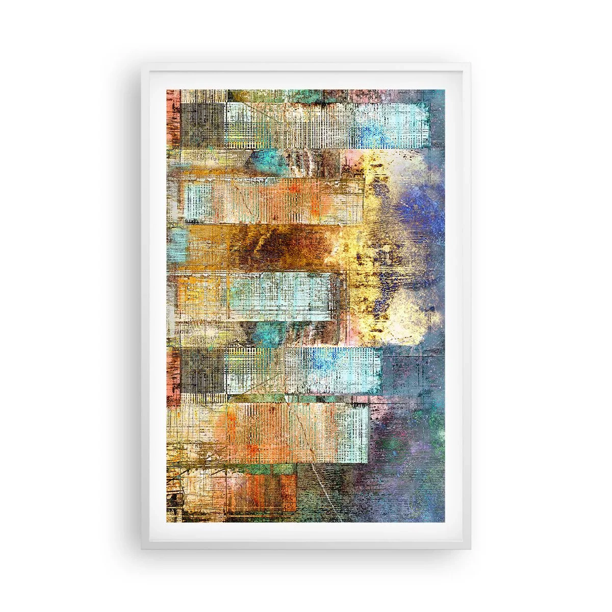 Poster in een witte lijst - Een zonnige metropool - 61x91 cm