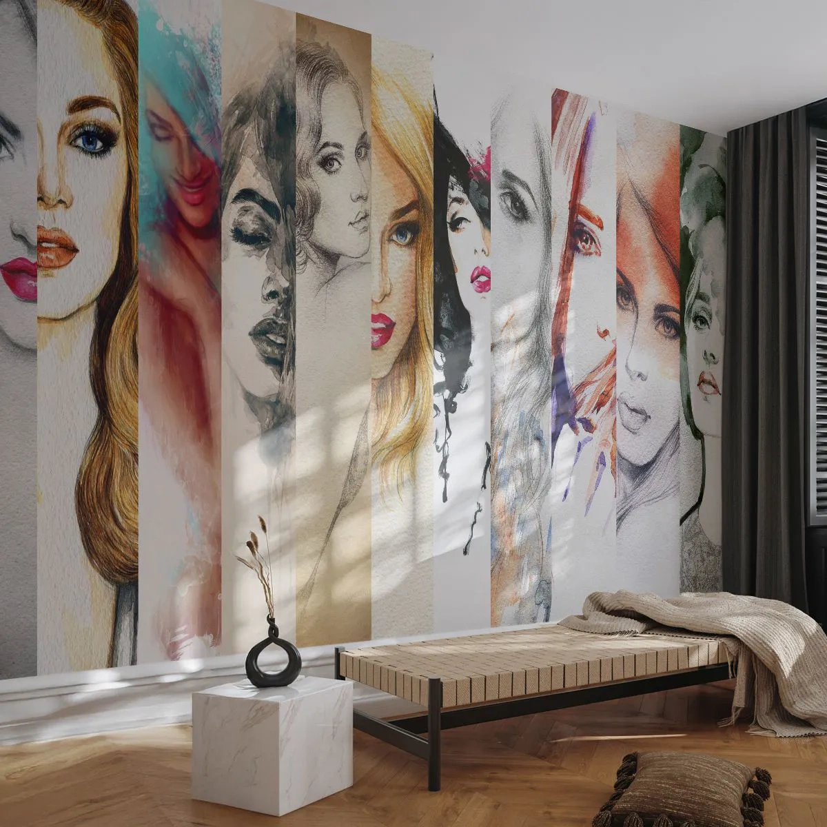 Zelfklevend Fotobehang Deluxe Sticker - En jij bent het altijd - Vrouw, Het gezicht van de vrouw, Portret - 250x175 cm