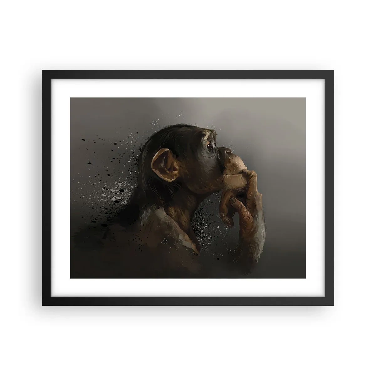 Poster in een zwarte lijst - Zeker een denker - 50x40 cm