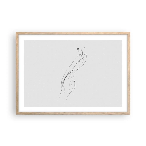 Een poster in een licht eiken lijst - Gewoon een belofte - 70x50 cm