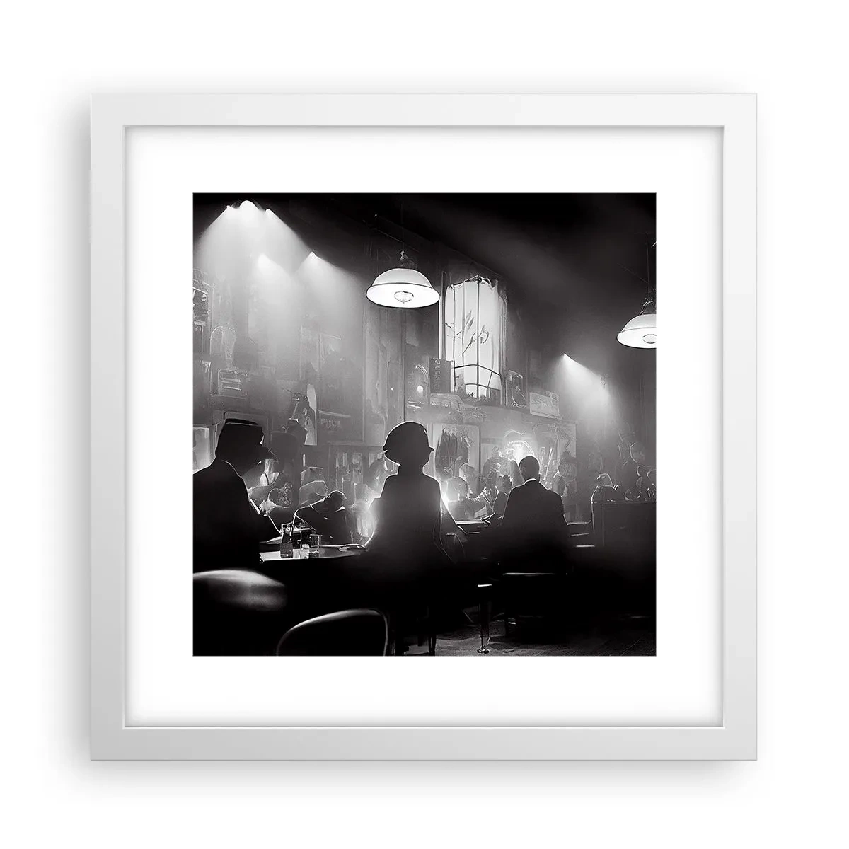 Poster in een witte lijst - In jazz-sfeer - 30x30 cm