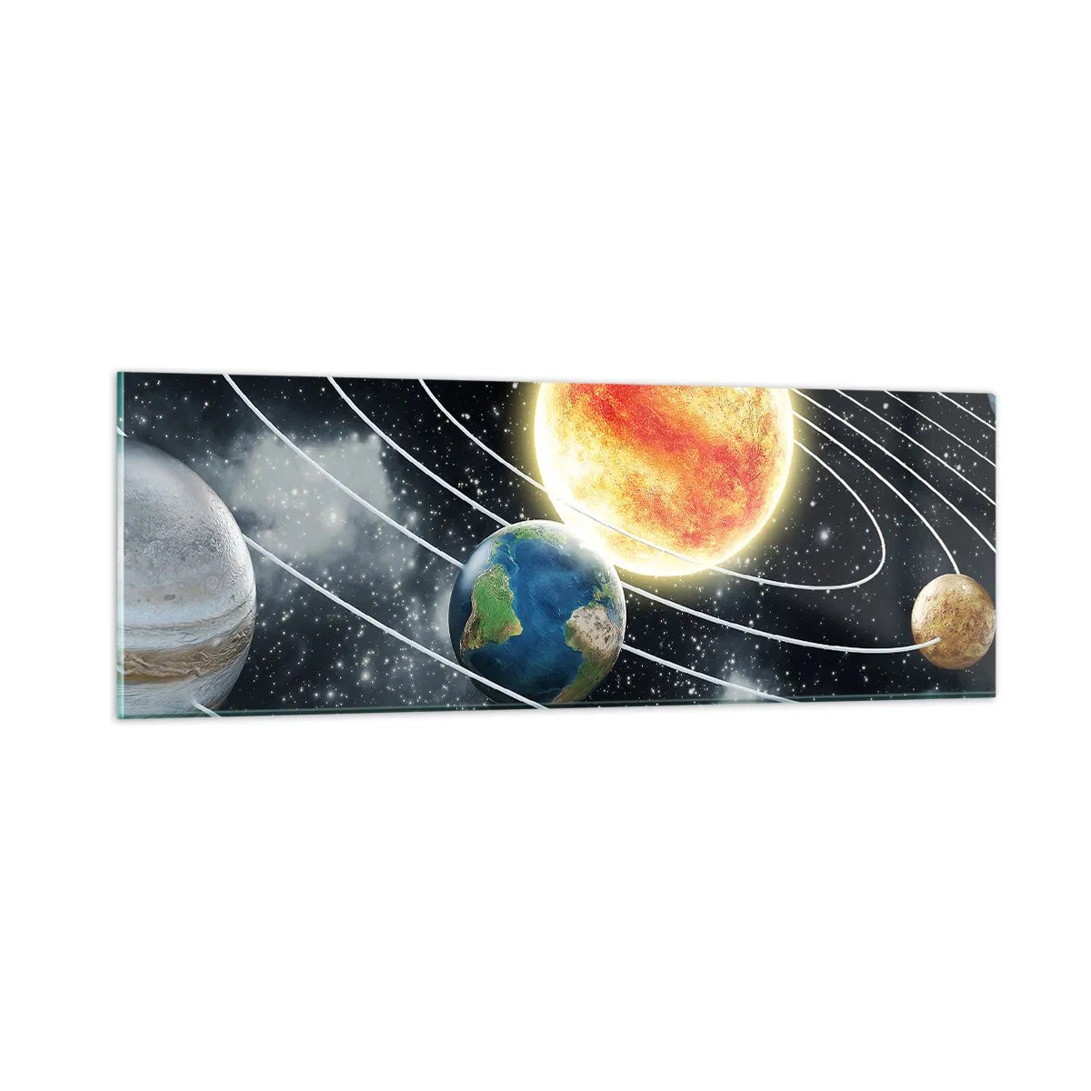 Schilderen op glas - Kosmische dans - 90x30 cm