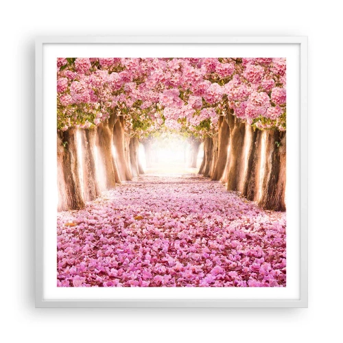 Poster in een witte lijst - De weg naar het paradijs - 60x60 cm