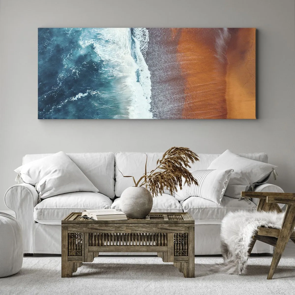 Schilderen op canvas - Aanraking van de oceaan - 160x50 cm
